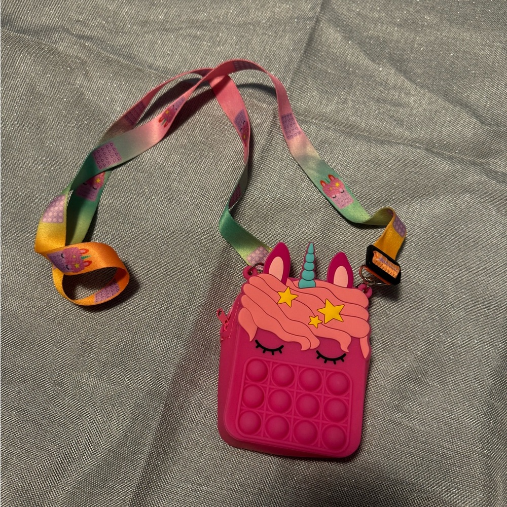 Source Unknown Pink Unicorn Kids Pop It Bag
